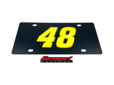 Alex Bowman Fluorescent #48 Carbon Steel License Plate