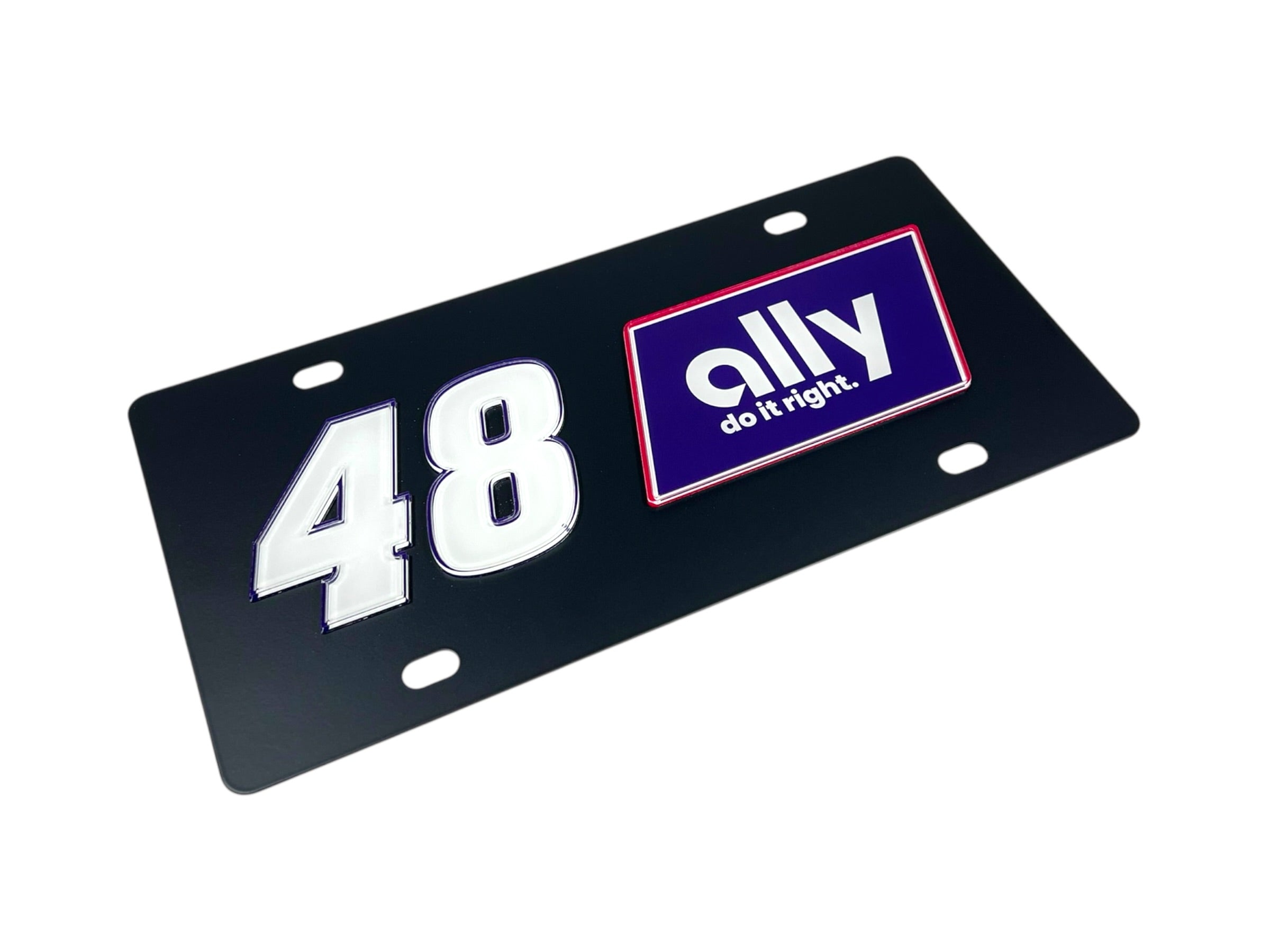 Alex Bowman Ally # & Sponsor Carbon Steel License Plate