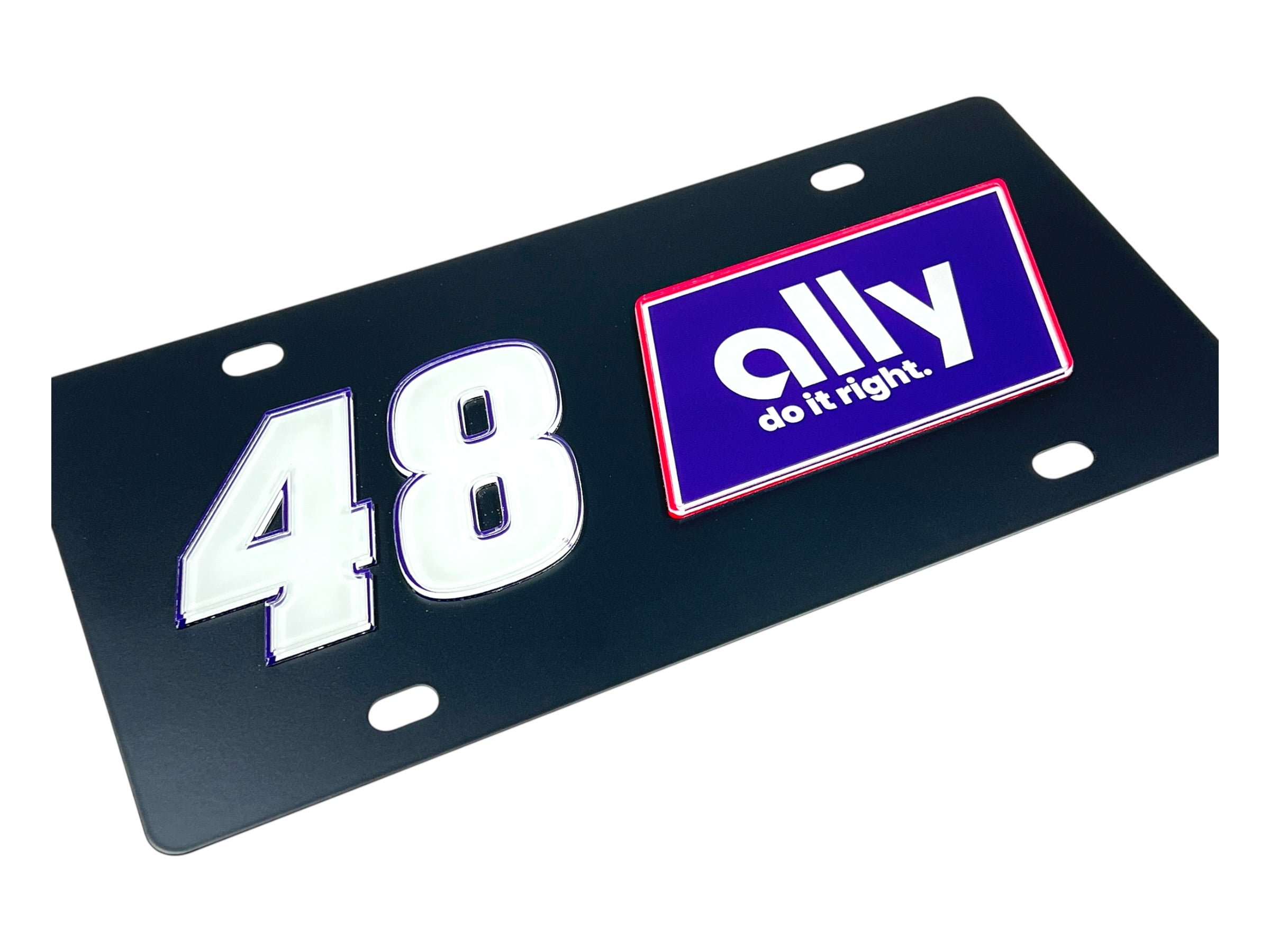 Alex Bowman Ally # & Sponsor Carbon Steel License Plate