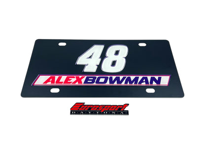 Alex Bowman Ally # & Name Rail Carbon Steel License Plate