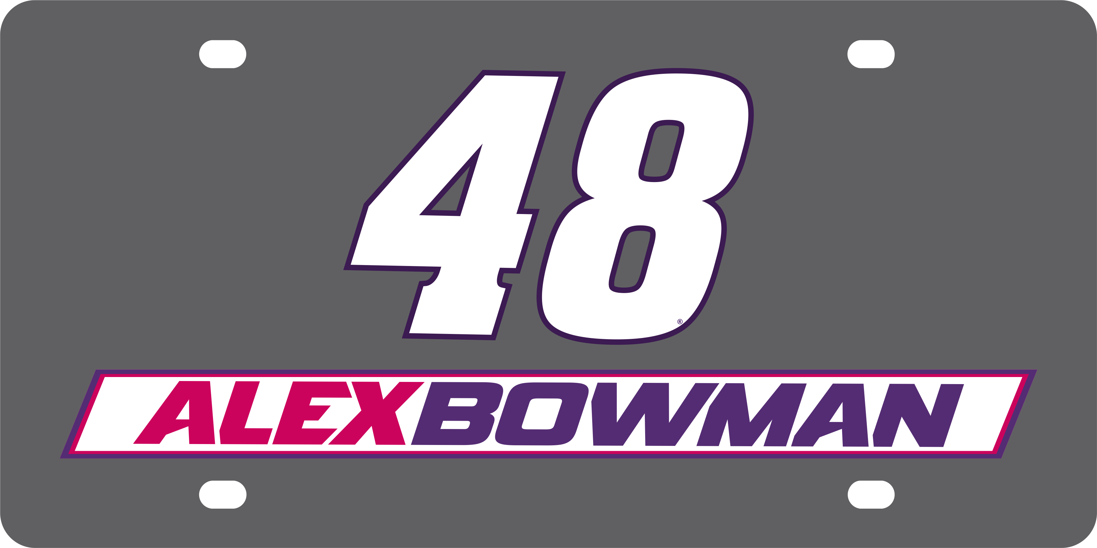 Alex Bowman Ally # & Name Rail Carbon Steel License Plate