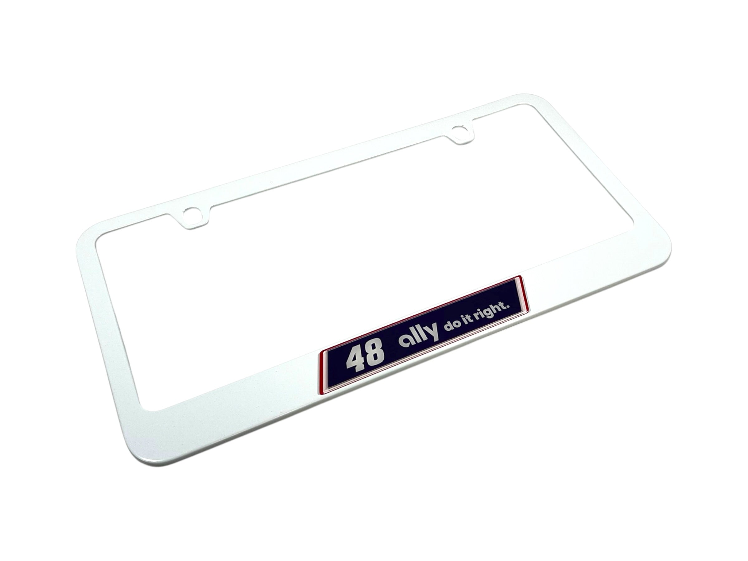 Alex Bowman Ally # & Sponsor White License Plate Frame