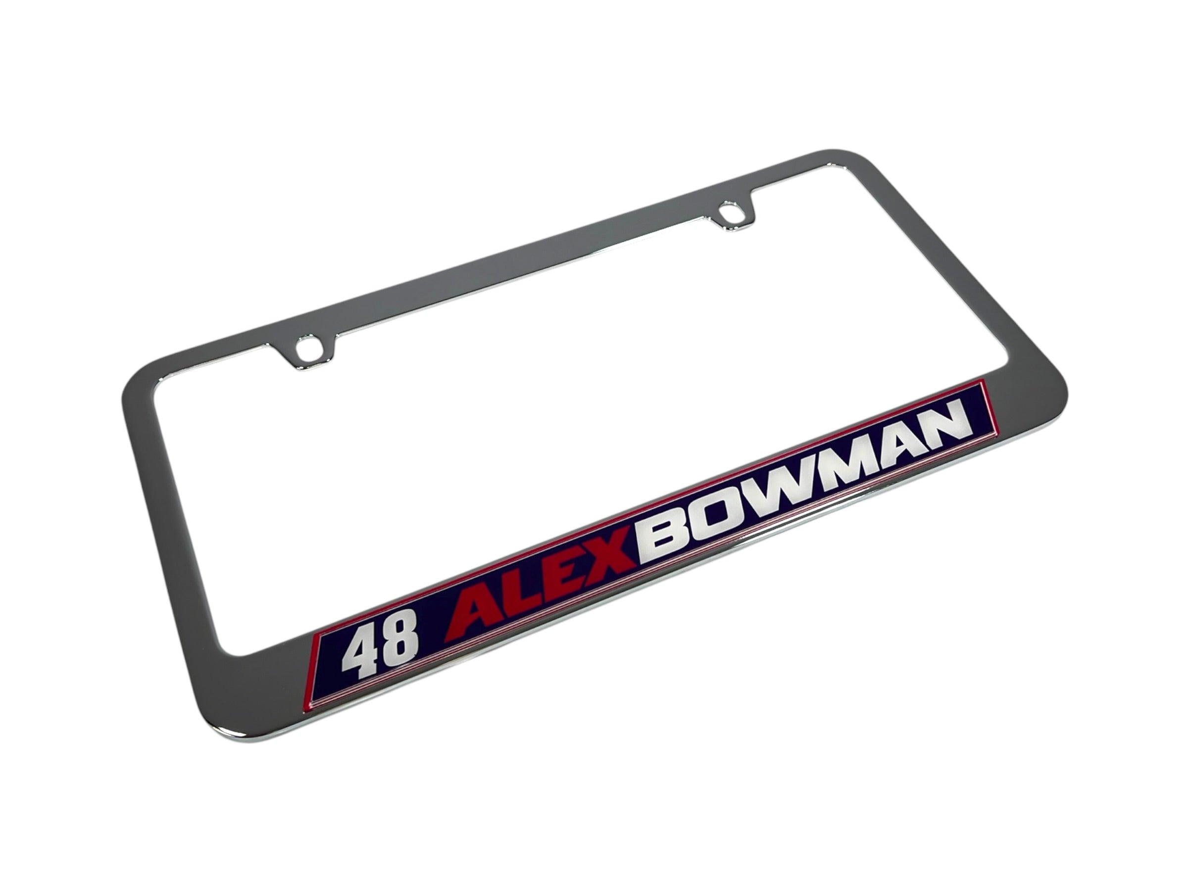 Alex Bowman Ally # & Name Rail Chrome License Plate Frame