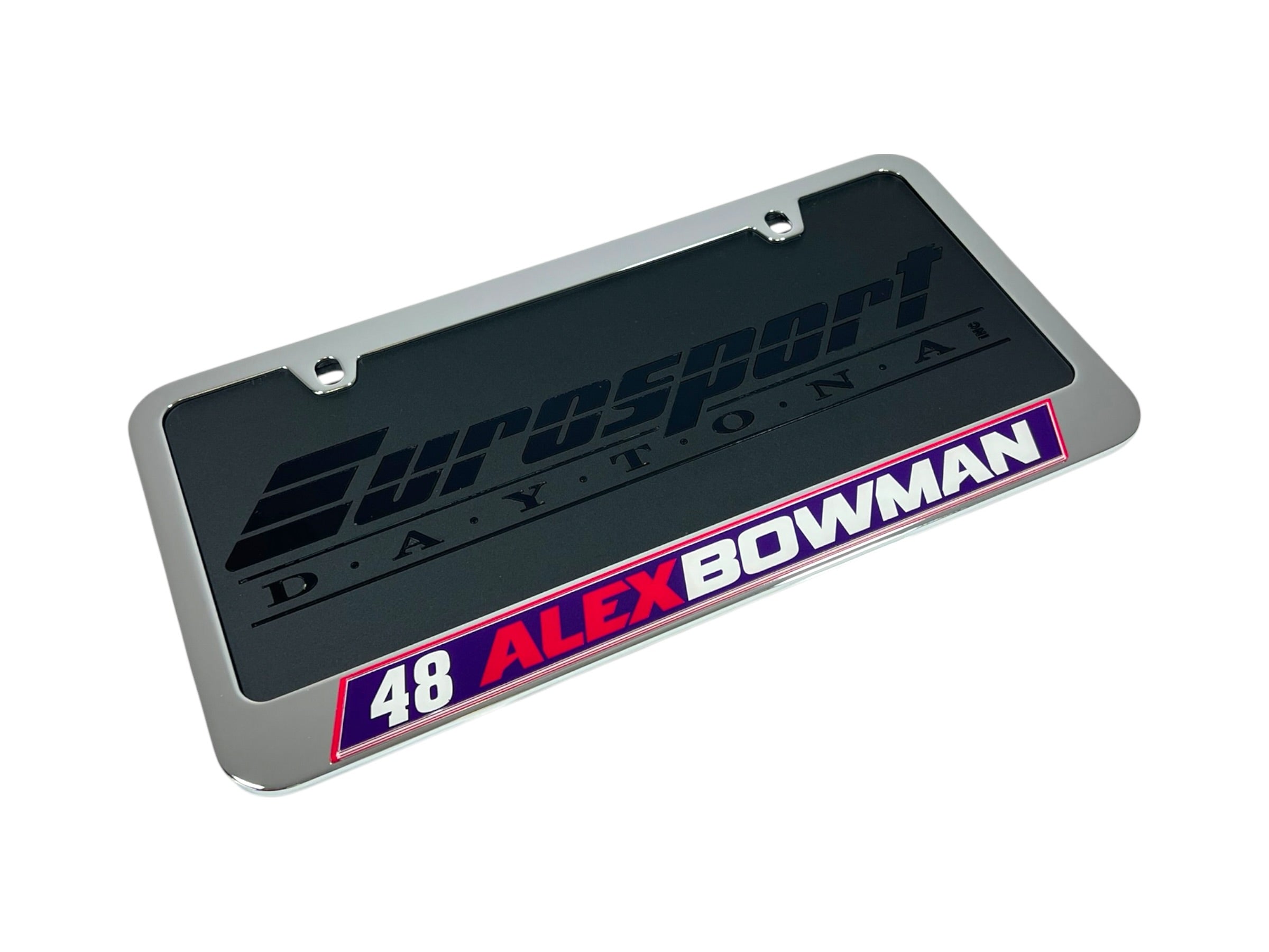 Alex Bowman Ally # & Name Rail Chrome License Plate Frame