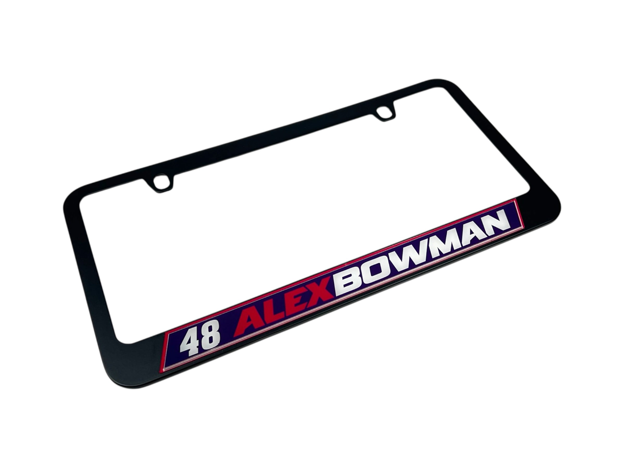 Alex Bowman Ally # & Name Rail Black License Plate Frame