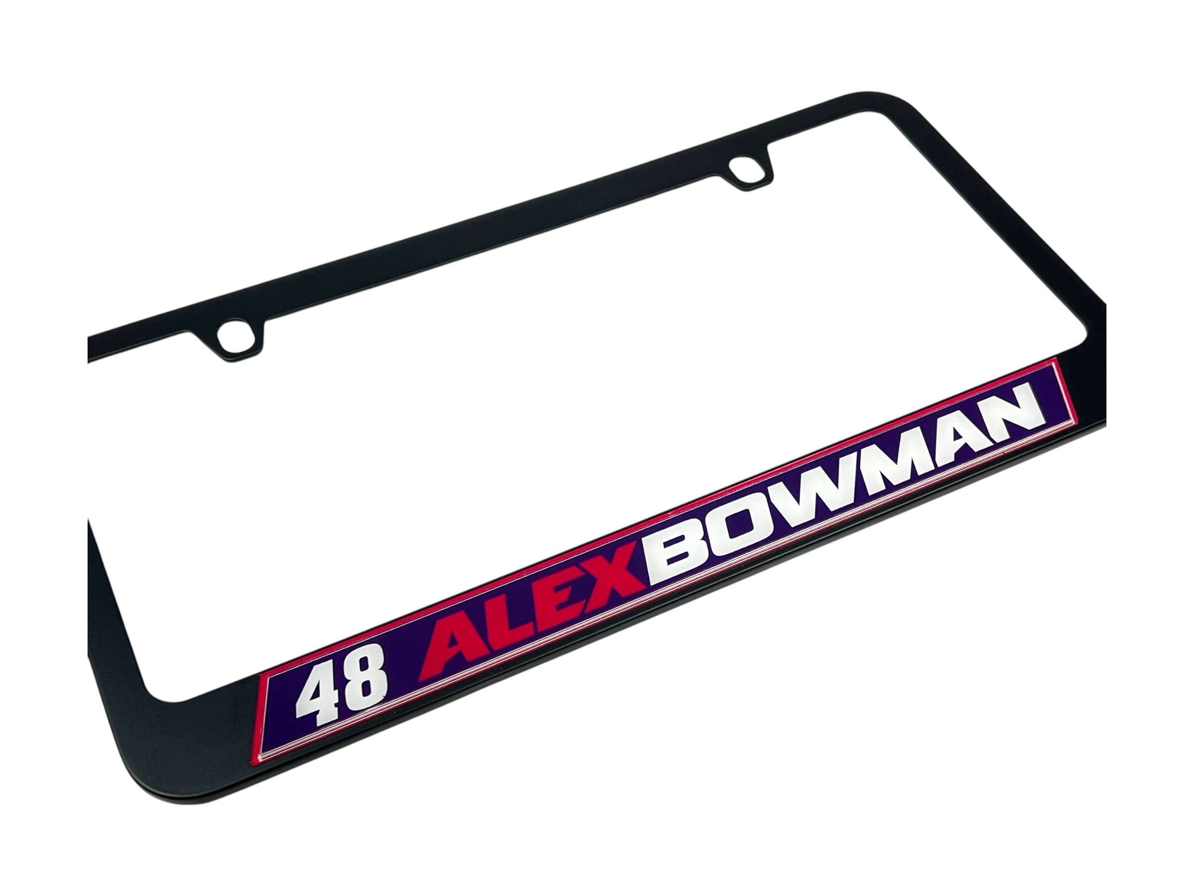 Alex Bowman Ally # & Name Rail Black License Plate Frame