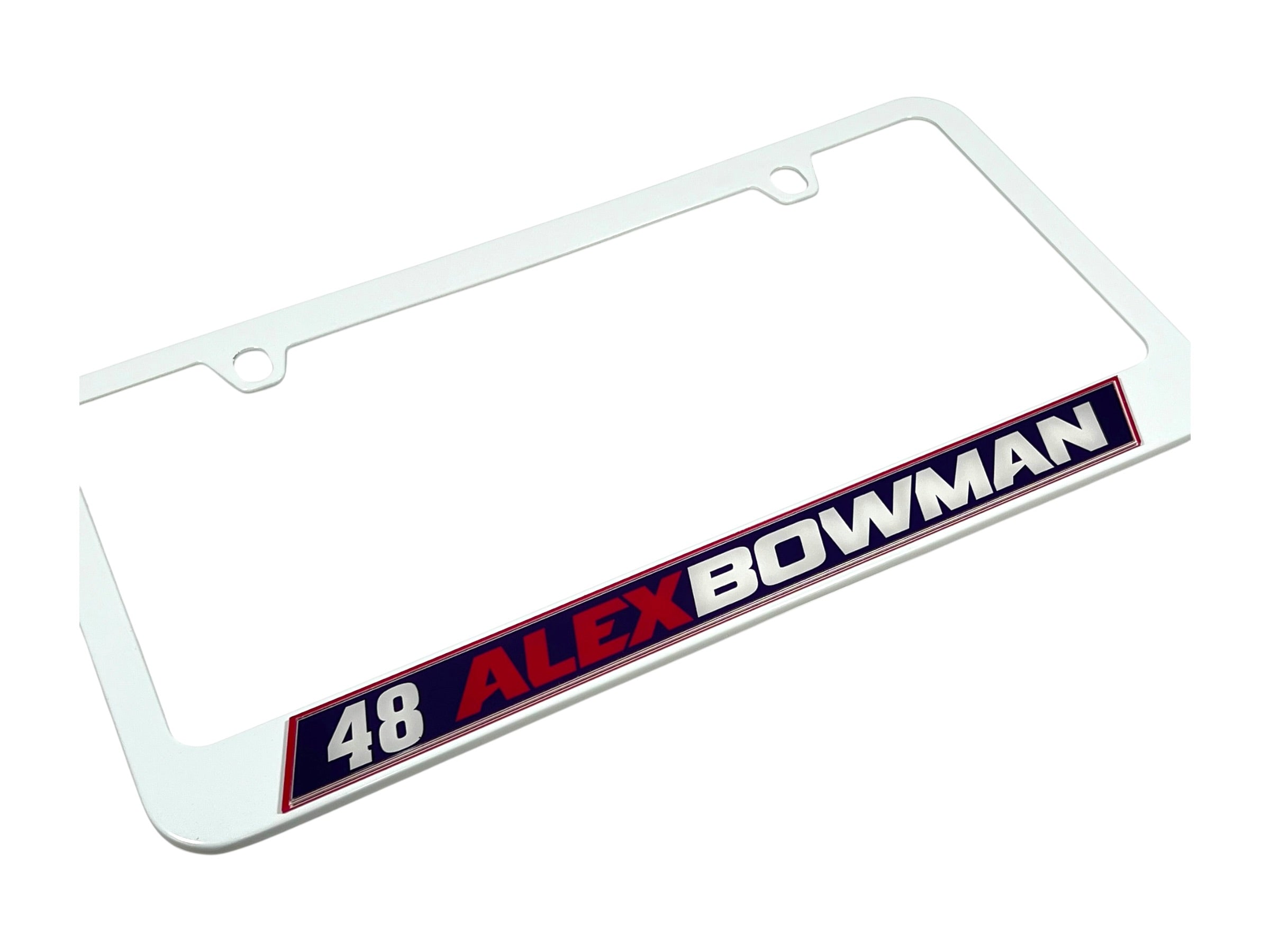 Alex Bowman Ally # & Name Rail White License Plate Frame