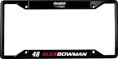 Alex Bowman Ally # & Name Rail Black License Plate Frame