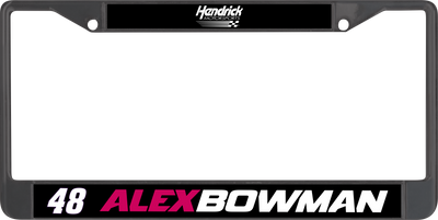 Alex Bowman Ally # & Name Rail Black License Plate Frame