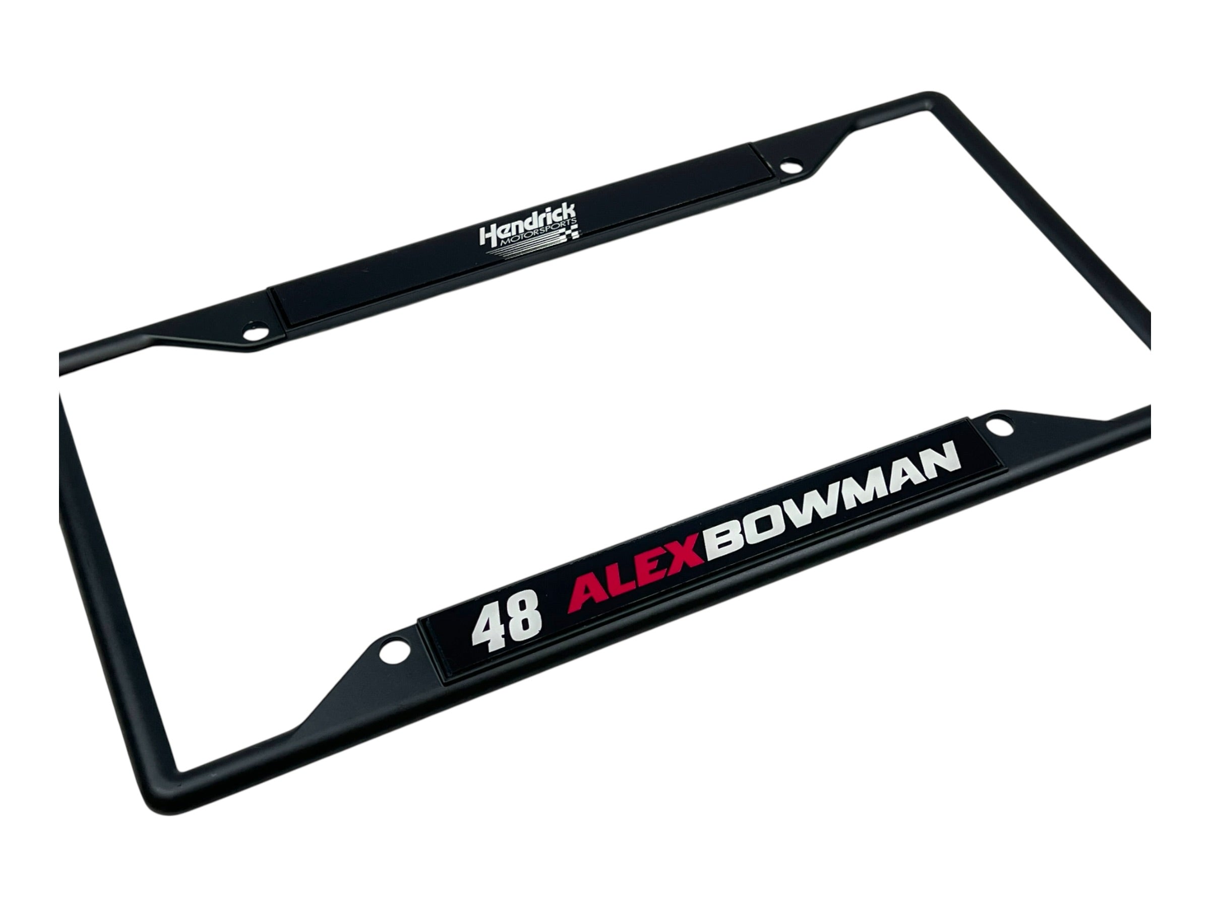 Alex Bowman Ally # & Name Rail Black License Plate Frame