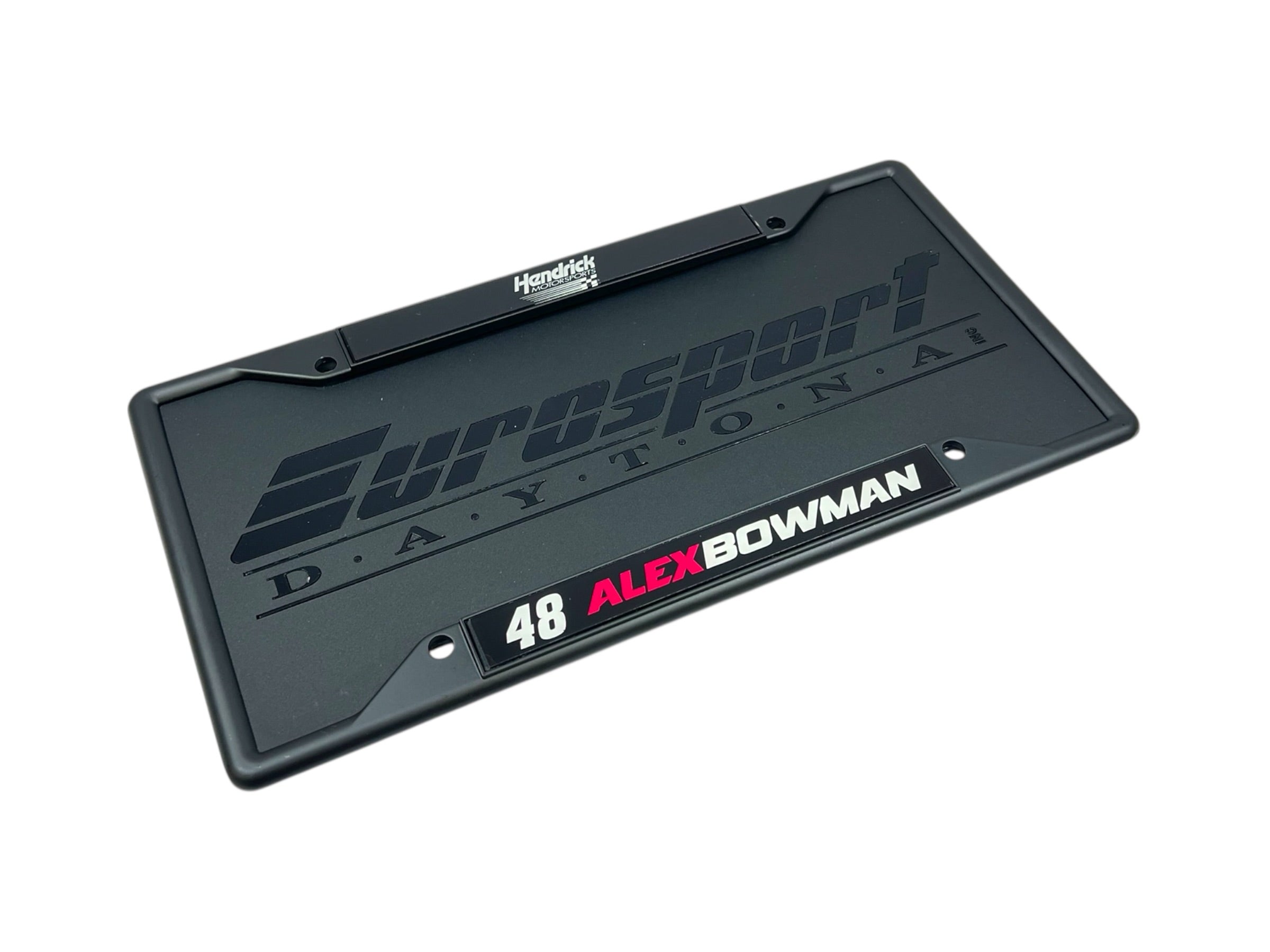 Alex Bowman Ally # & Name Rail Black License Plate Frame