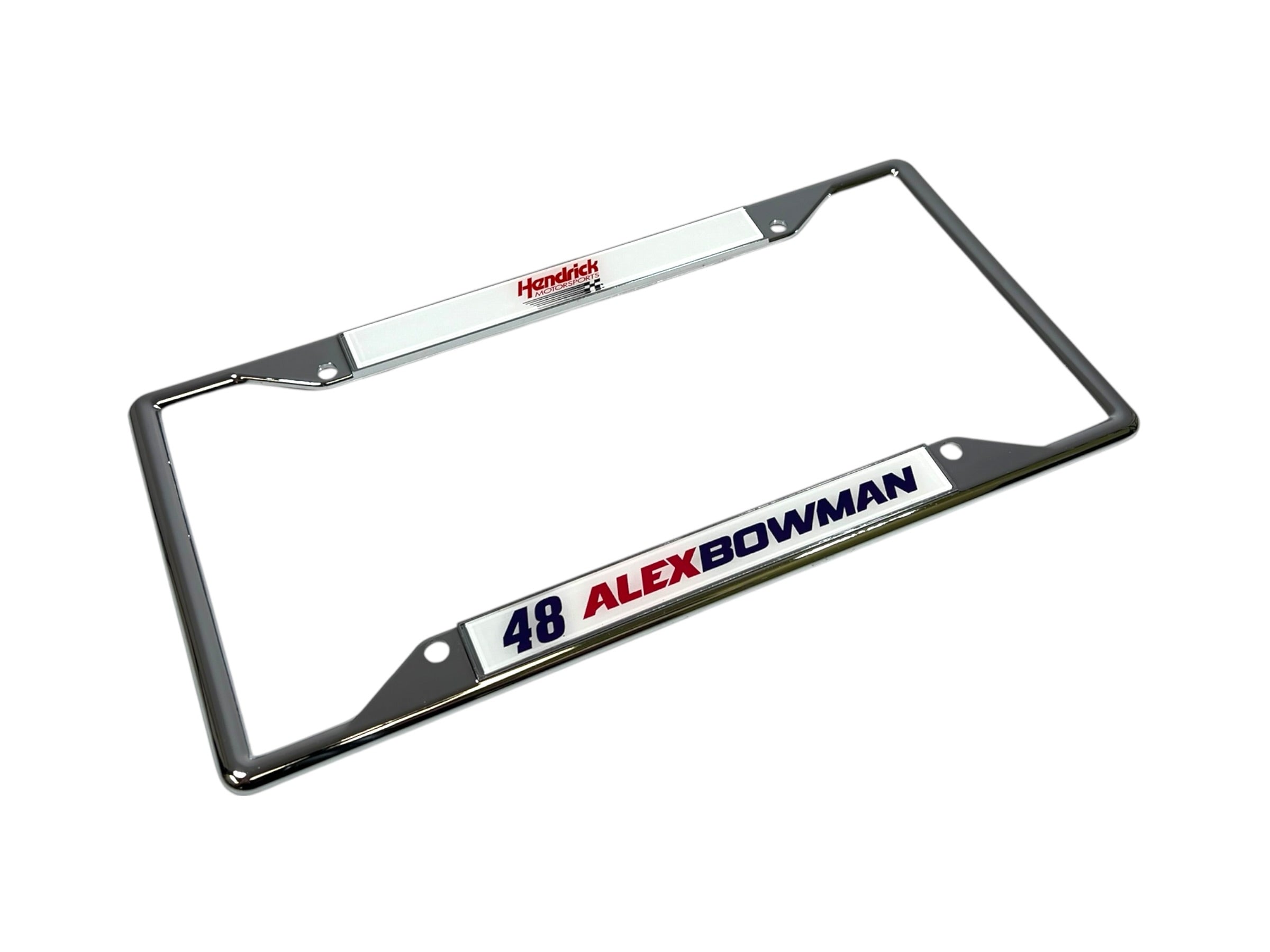 Alex Bowman Ally # & Name Rail Chrome License Plate Frame