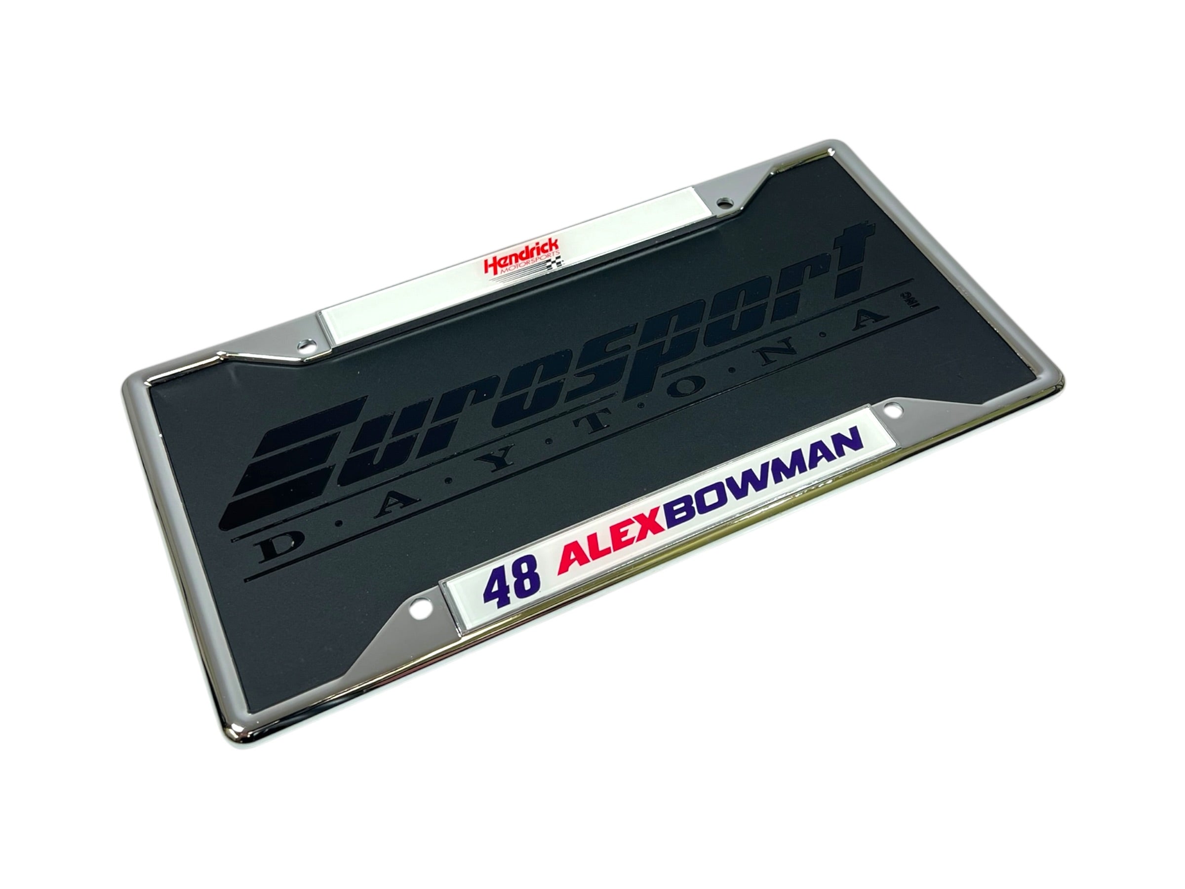 Alex Bowman Ally # & Name Rail Chrome License Plate Frame