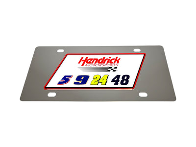 Hendrick Motorsports Team #'s Stainless Steel License Plate