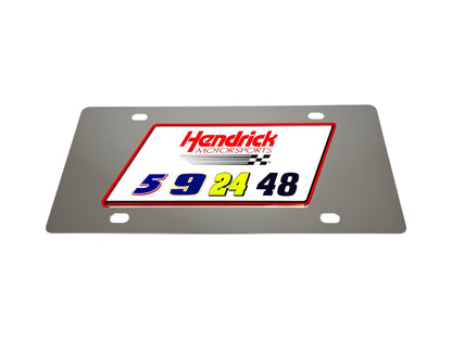 Hendrick Motorsports Team #'s Stainless Steel License Plate