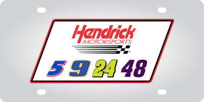 Hendrick Motorsports Team #'s Stainless Steel License Plate