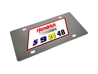 Hendrick Motorsports Team #'s Stainless Steel License Plate