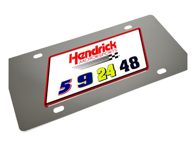 Hendrick Motorsports Team #'s Stainless Steel License Plate