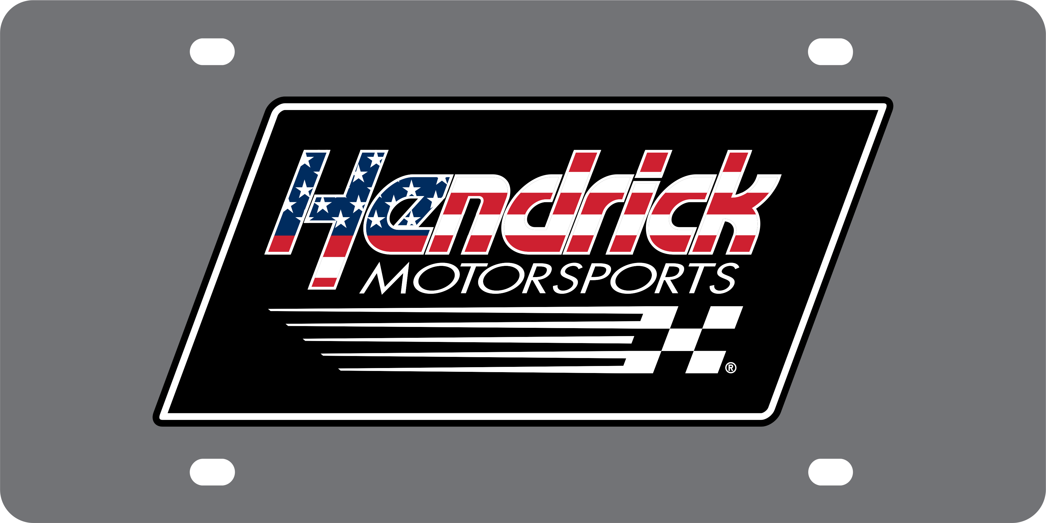 Hendrick Motorsports American Flag Carbon Steel License Plate