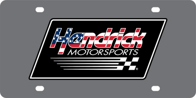 Hendrick Motorsports American Flag Carbon Steel License Plate