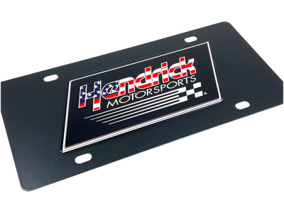 Hendrick Motorsports American Flag Carbon Steel License Plate