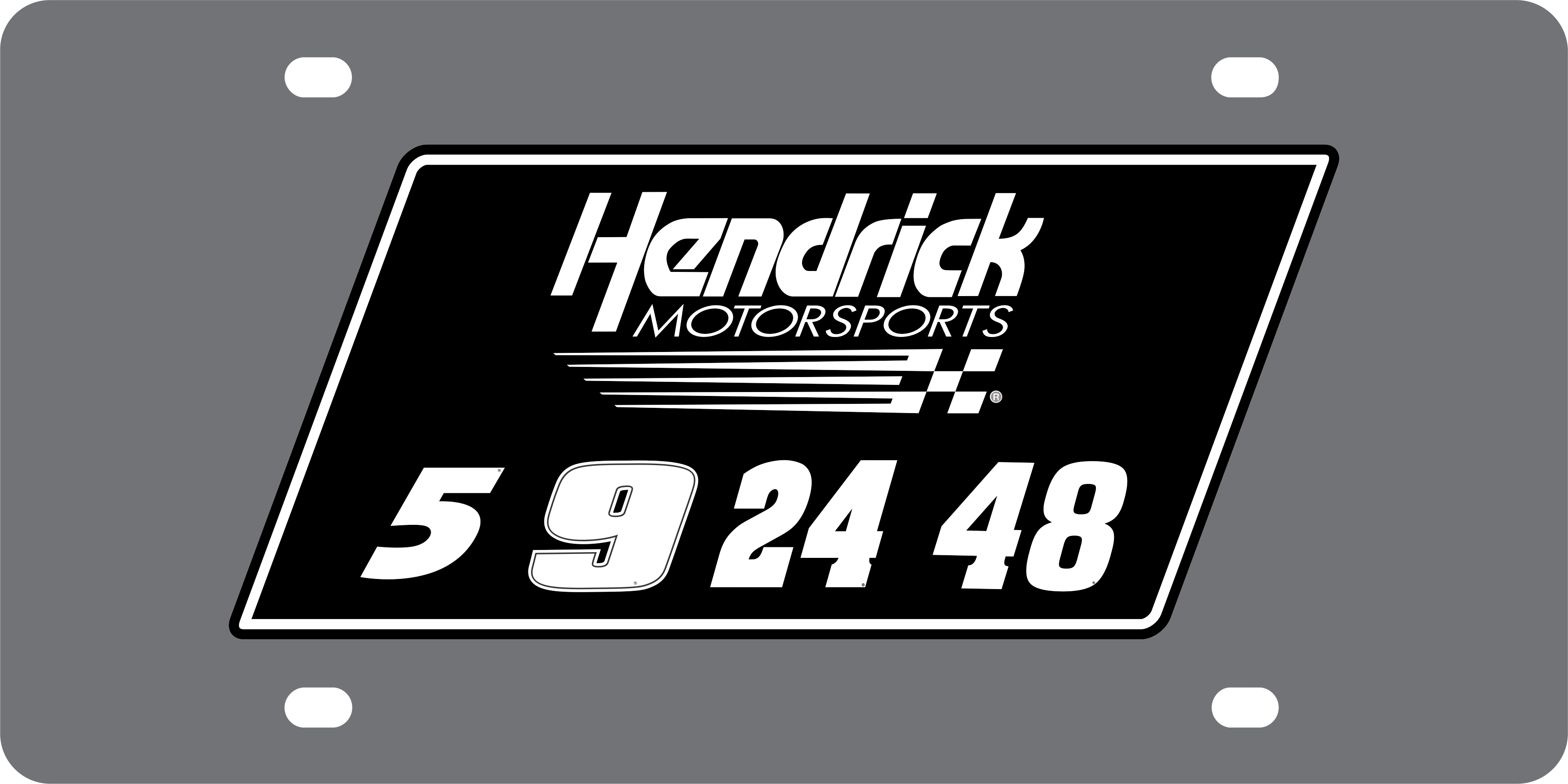 Hendrick Motorsports Team #'s Carbon Steel License Plate