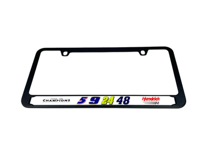 Hendrick Motorsports Team Numbers Black License Plate Frame