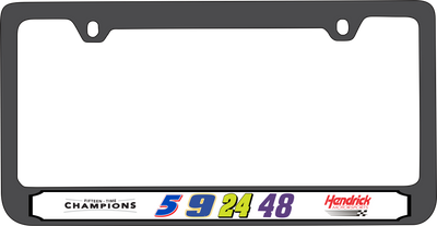 Hendrick Motorsports Team Numbers Black License Plate Frame