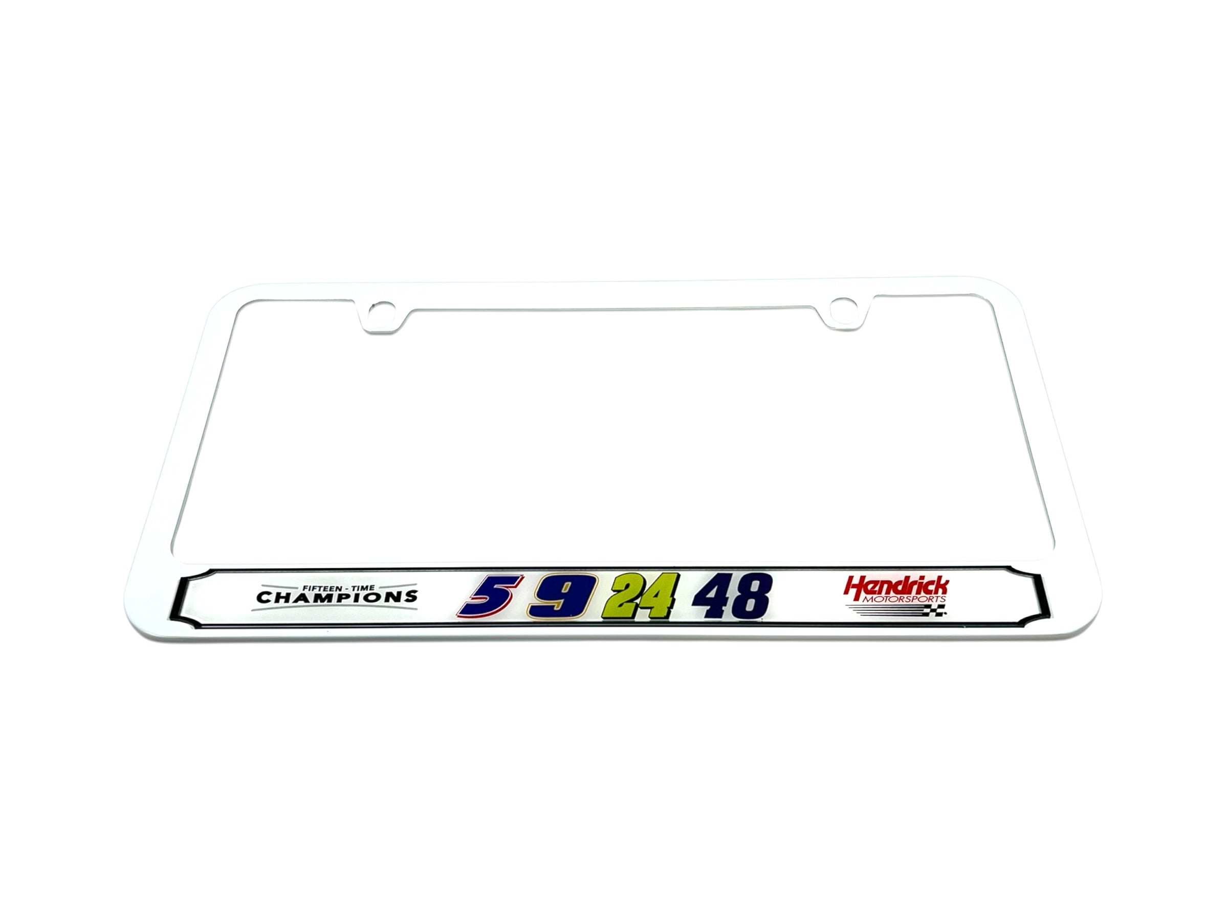 Hendrick Motorsports Team Numbers White License Plate Frame