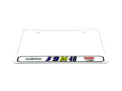Hendrick Motorsports Team Numbers White License Plate Frame