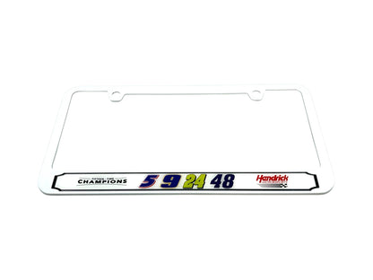 Hendrick Motorsports Team Numbers White License Plate Frame
