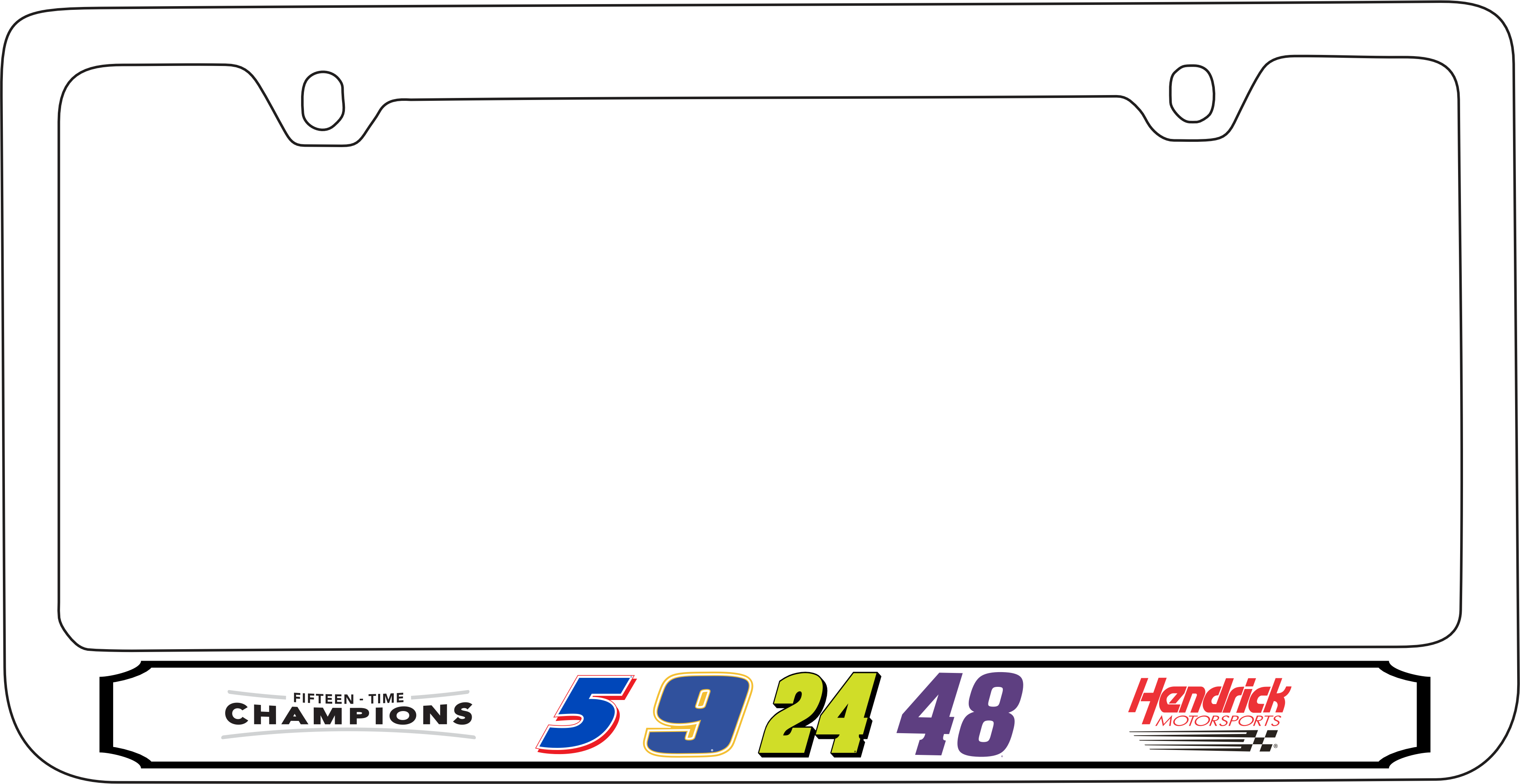 Hendrick Motorsports Team Numbers White License Plate Frame