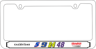 Hendrick Motorsports Team Numbers White License Plate Frame