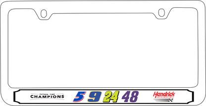 Hendrick Motorsports Team Numbers White License Plate Frame