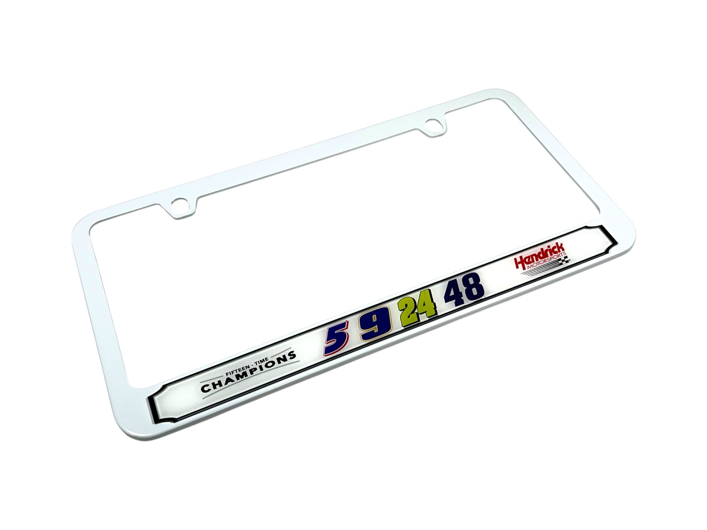 Hendrick Motorsports Team Numbers White License Plate Frame