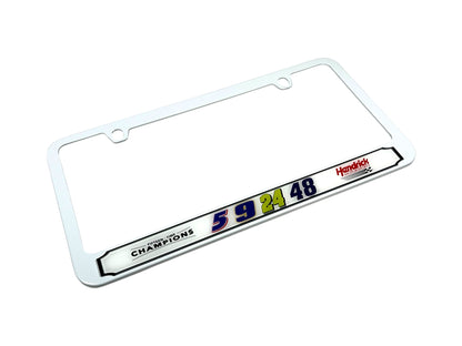 Hendrick Motorsports Team Numbers White License Plate Frame