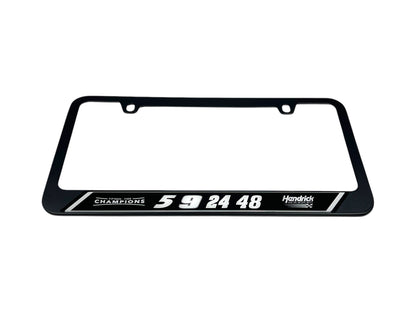Hendrick Motorsports Team Numbers Black License Plate Frame