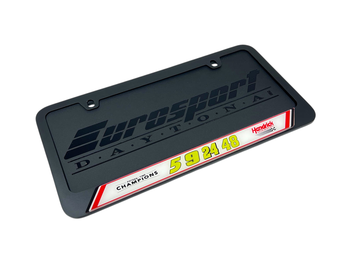 Hendrick Motorsports Fluorescent Team Numbers Black License Plate Frame