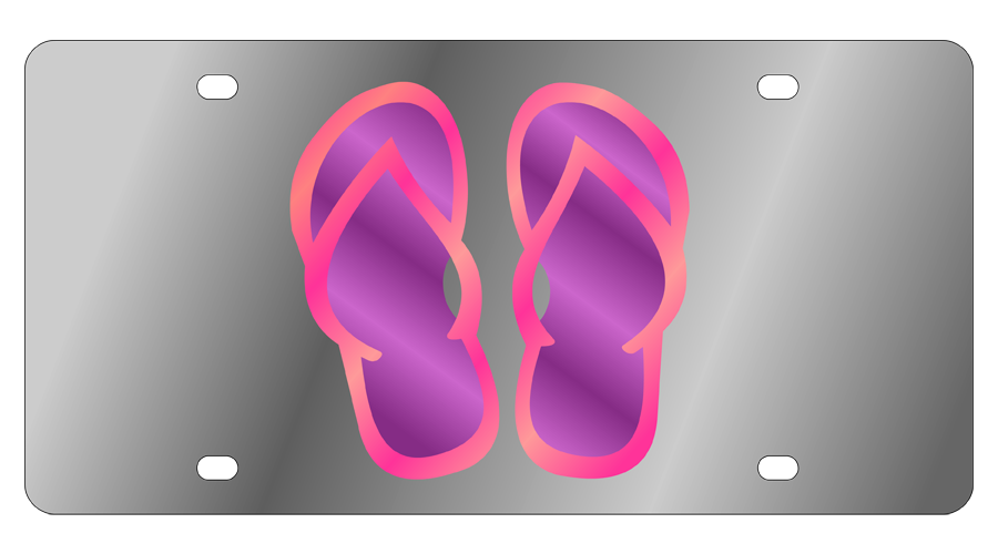 Flip Flop Stainless Steel License Plate