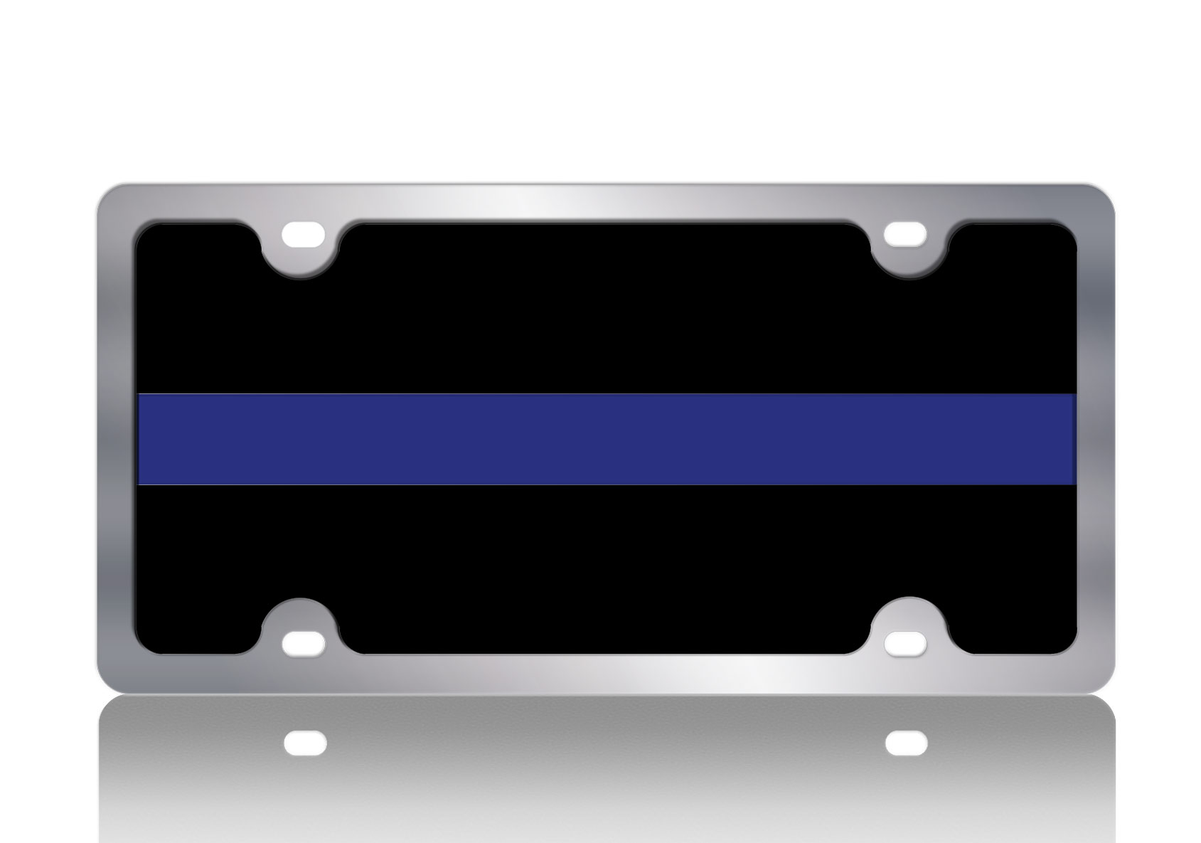 Thin Blue Line Stainless Steel License Plate