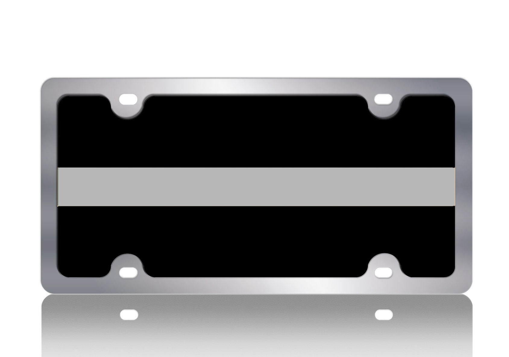 Thin Line Stainless Steel License Plate