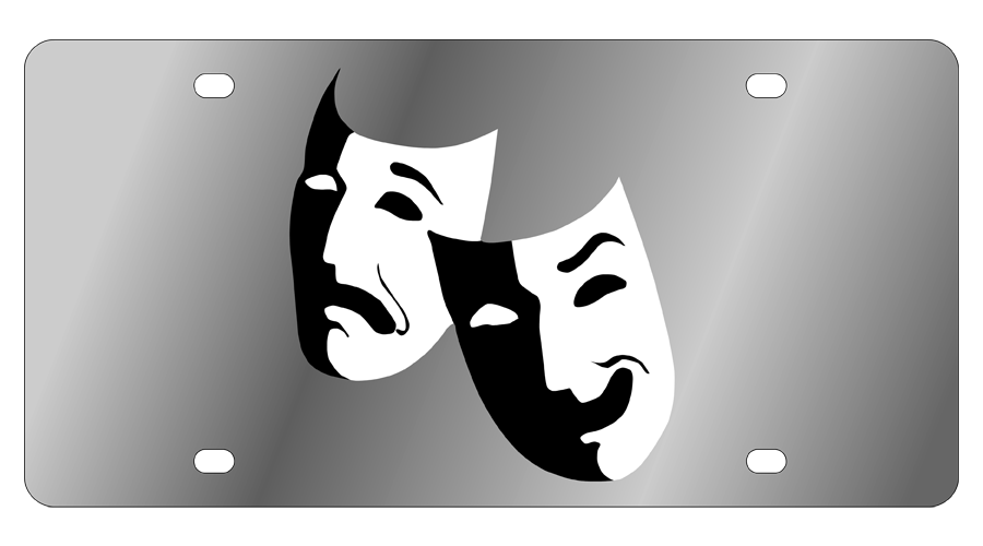 Drama Masks Stainless Steel license Plate