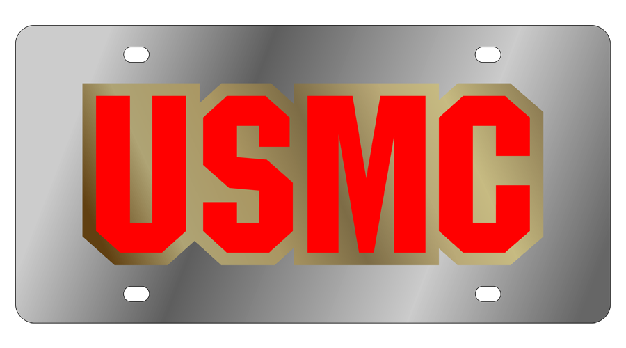 USMC Stainless Steel License Plate