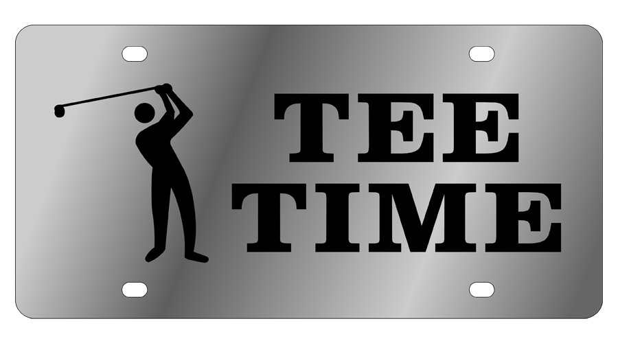 Tee Time Stainless Steel License Plate