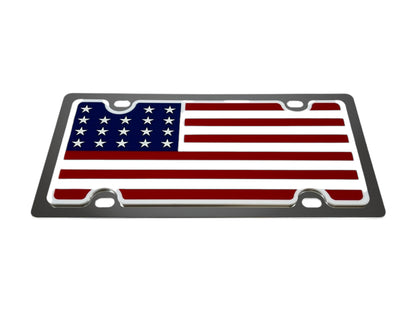 USA Flag Stainless Steel License Plate