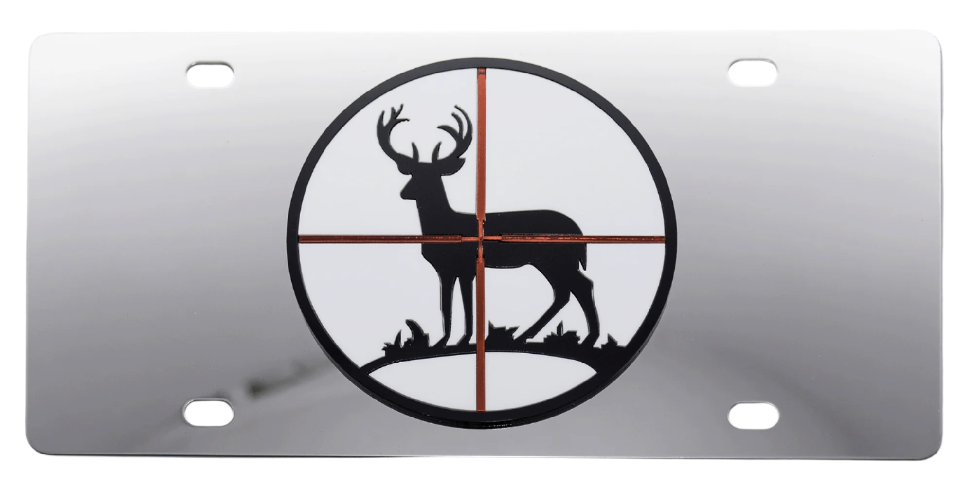 Deer in Crosshairs Stainless Steel License Plate