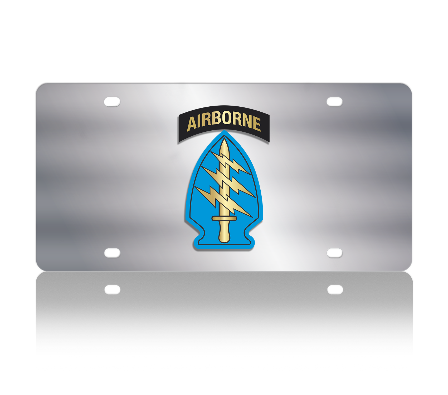 US Airborne 1st Stainless Steel License Plate