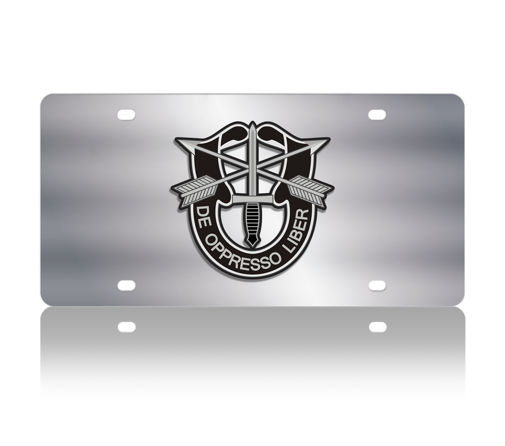 US Army Spec Forces Stainless Steel License Plate