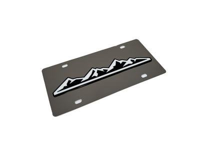 Mountain Range Stainless Steel License Plate