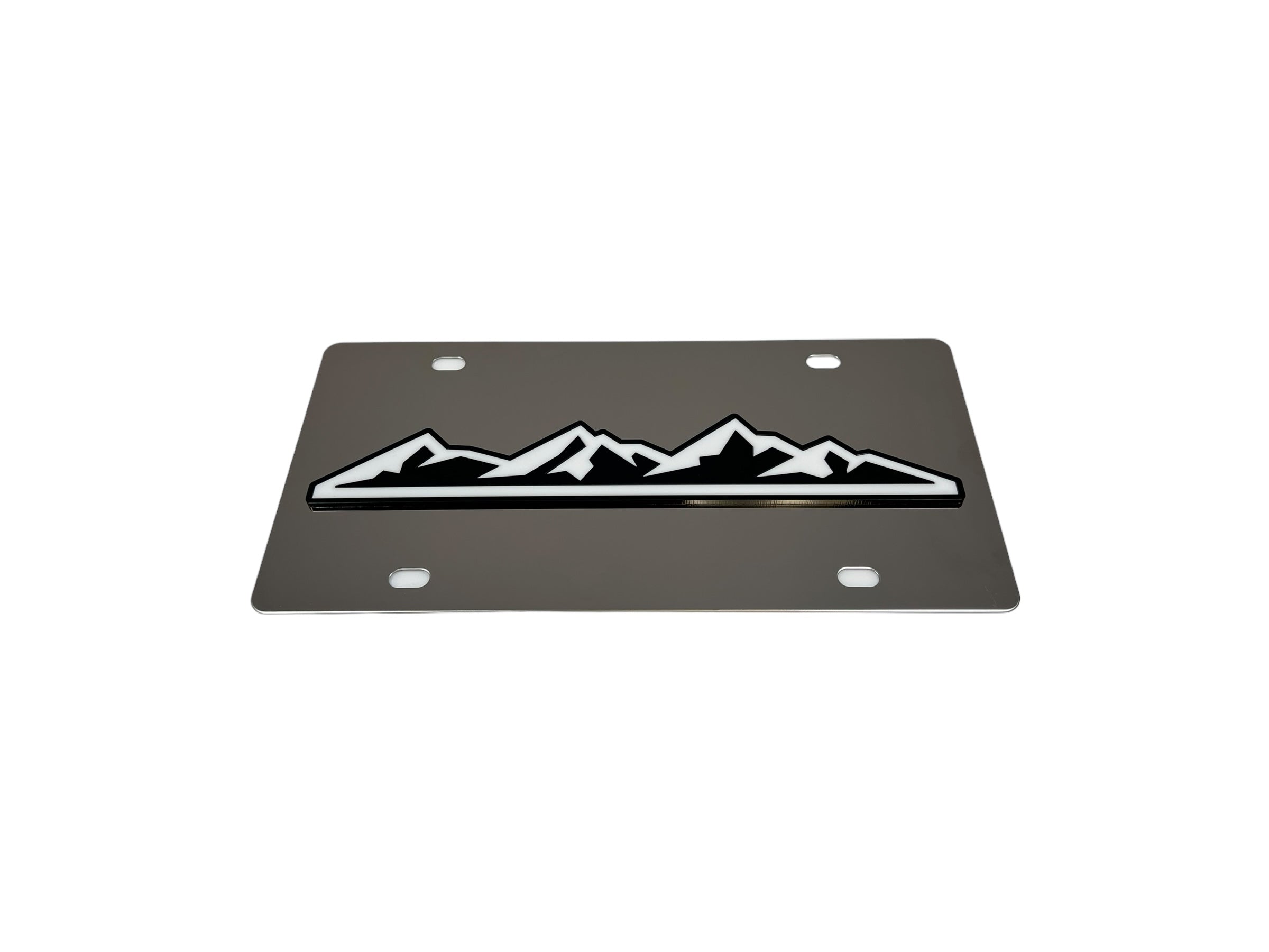 Mountain Range Stainless Steel License Plate